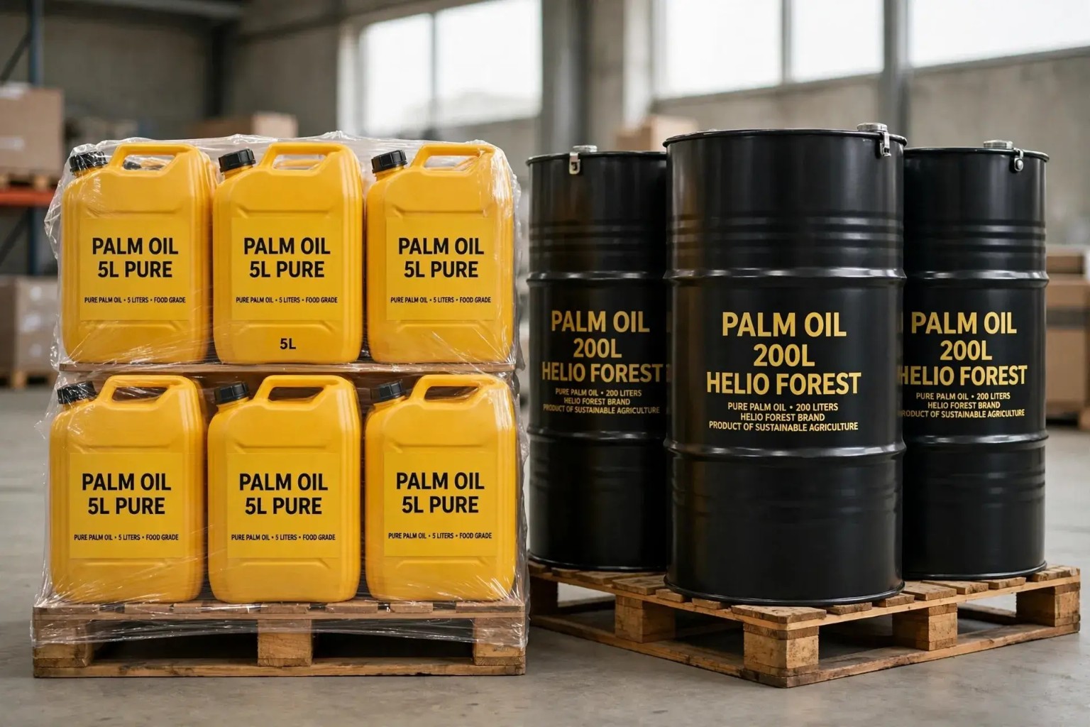 Palm oil packaged for supply